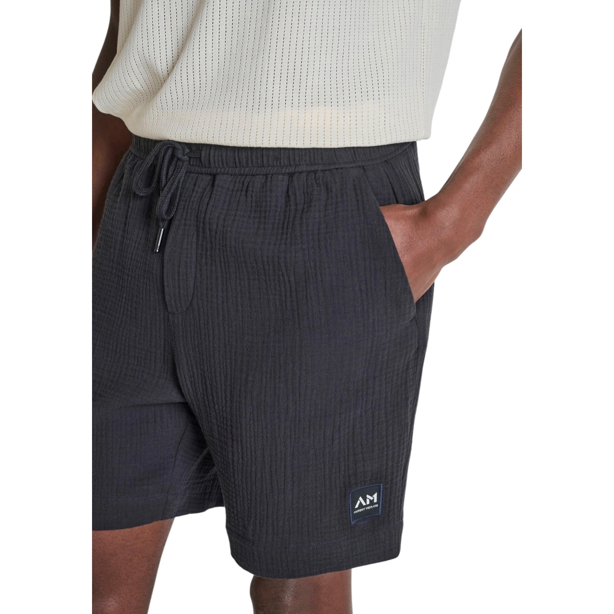 ANTONY MORATO PANTALONES CORTOS REGULAR FIT DE SUAVE ALGODÓN EFECTO CRINCKLE