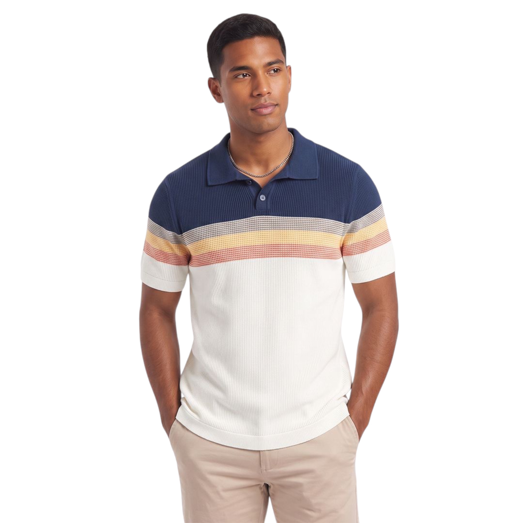 EIGHT X Retro Short Sleeve Knit Polo